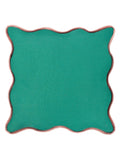 heya home cushion green pink wiggle contrast velvet (British brand)