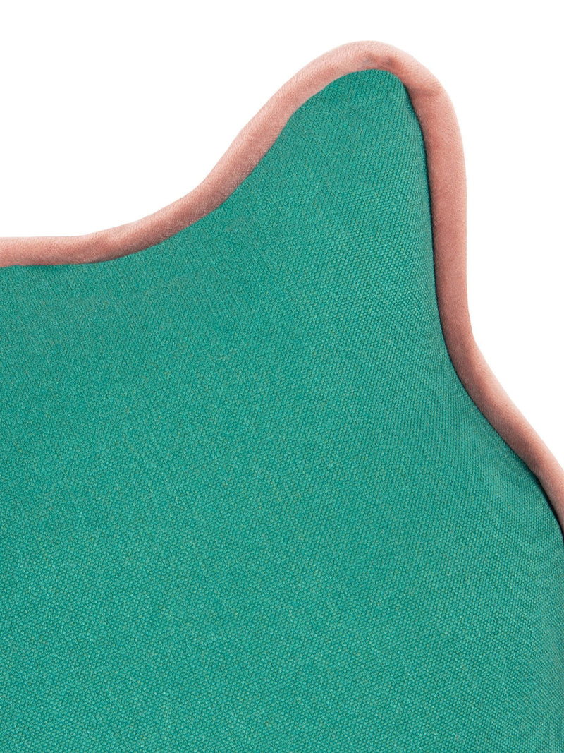 heya home cushion green pink wiggle contrast velvet (British brand)