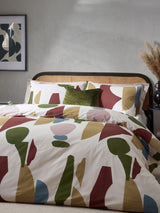 HÖEM Multicolour Dusk Blue Meta Art Deco Cotton Rich Duvet Cover and Pillowcase Set