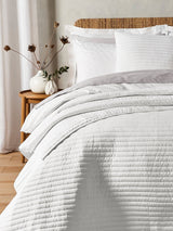 Next Bianca White Quilted Lines Bedspread 220x230cm- Buy online at McGrocer