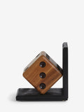 Bronx wooden dice bookend in black/brown - British product