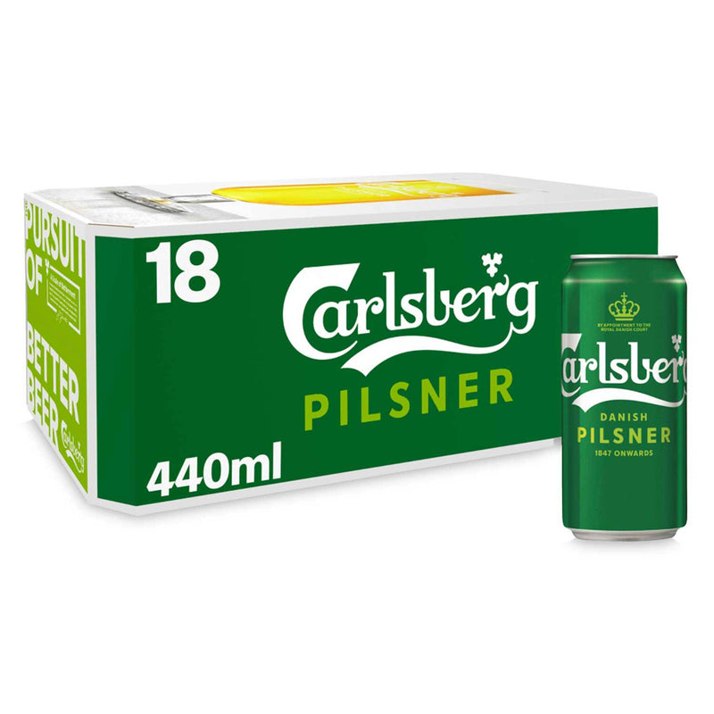 Danish pilsner beer 18 pack, imported from the UK