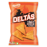 Deltas tortilla chips tangy cheese, imported from the UK