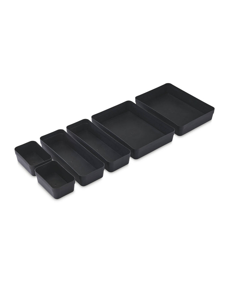 Drawer organiser 6-piece black or grey, UK version