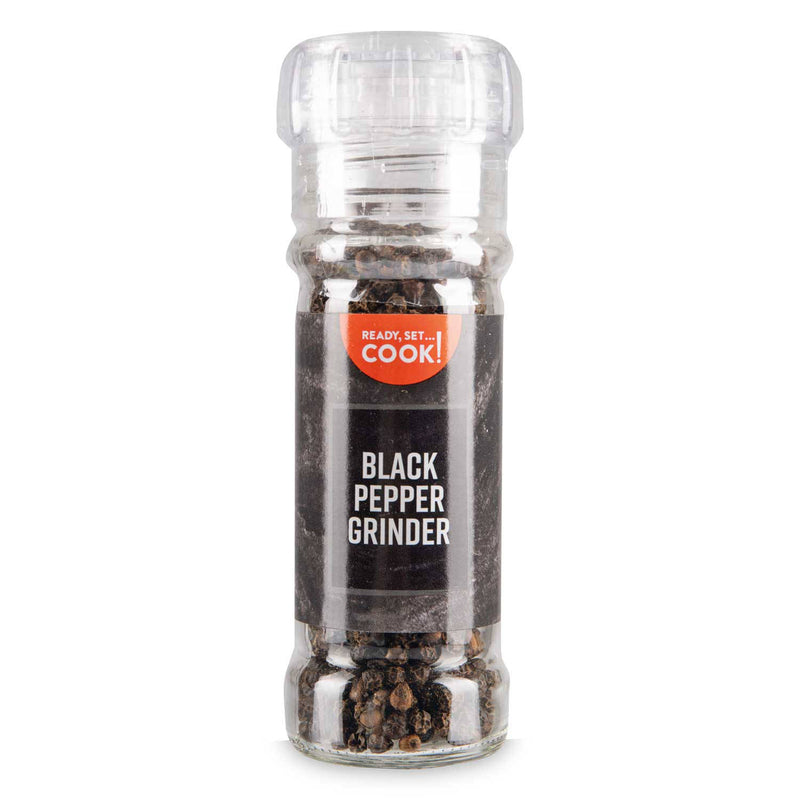 Dried black peppercorn grinder for seasoning - British product