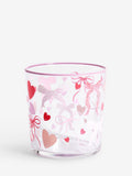 Set of 4 pink heart and bow tumbler glasses (British brand)