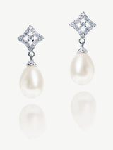 Next Ivory & Co Silver Tone Morocco Crystal and Pearl Fashion Earrings- Buy online at McGrocer