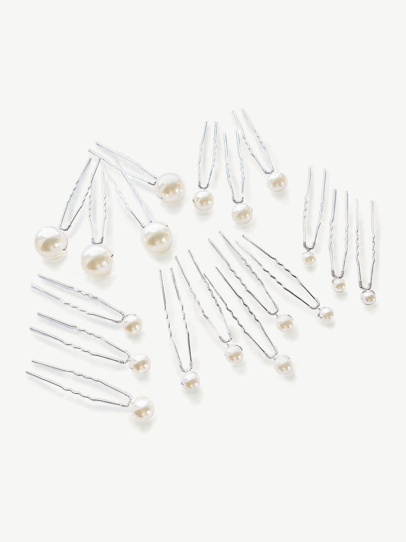 Ivory & Co silver pearl hairpin set, UK version