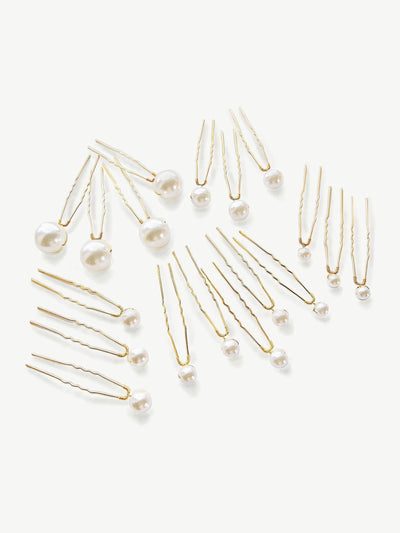 Next Ivory & Co Gold Pearl Hairpin Set- Buy online at McGrocer