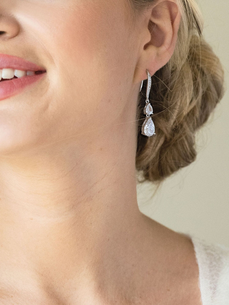 Ivory & Co silver plated Detroit crystal earrings, UK version