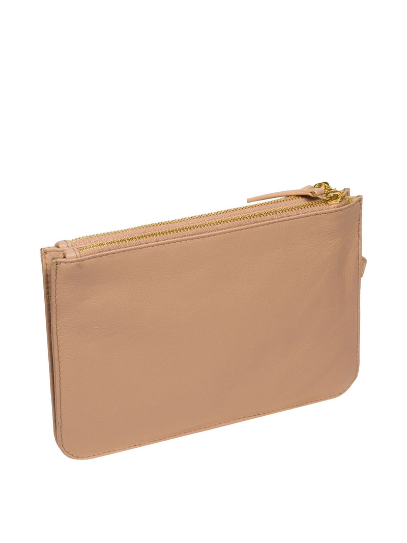 Pure Luxuries London cream Nappa leather clutch bag (British brand)