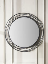 Next Pacific Black Metal Swirl Round Wall Mirror- Buy online at McGrocer