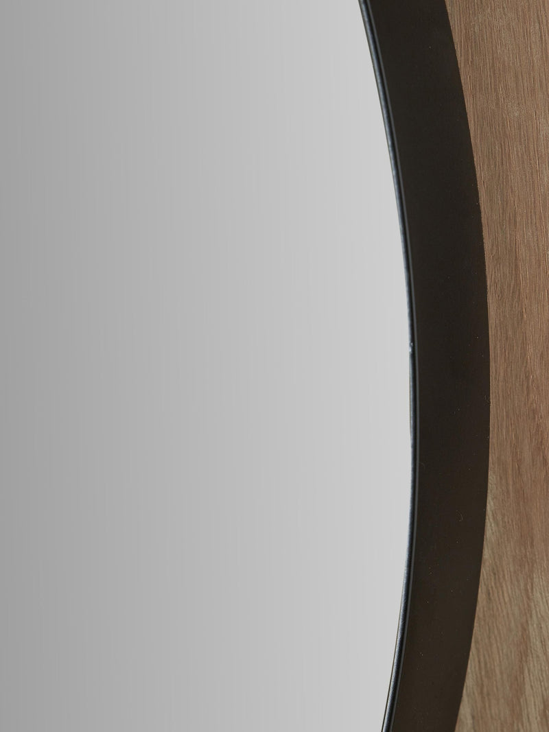 Pacific Black Slim Frame round wall mirror Medium, imported from the UK