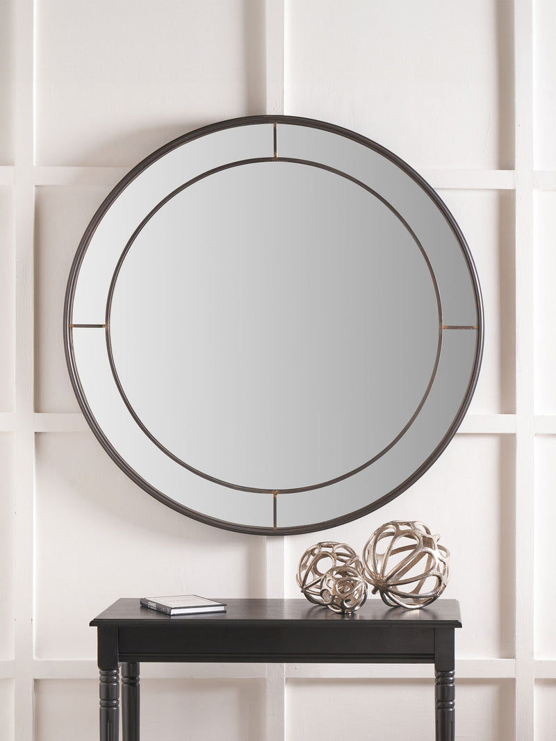 Pacific Bronze 100cm round wall mirror, imported from the UK