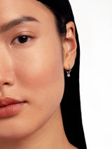 Next Ted Baker Silver Tone Vintage Rose Huggie Hoop Earrings- Buy online at McGrocer