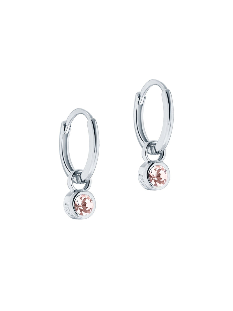 Ted Baker silver tone vintage rose huggie earrings, imported from the UK