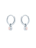 Ted Baker silver tone vintage rose huggie earrings, imported from the UK