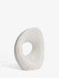 White pleated stoneware ornament with abstract shape (British brand)
