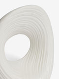 White pleated stoneware ornament with abstract shape (British brand)