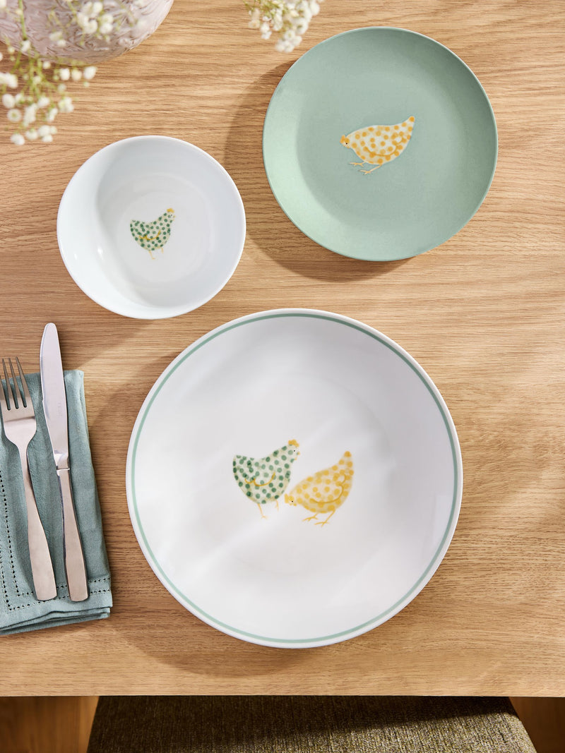 Sage green chicken dinner set 12 piece (British brand)