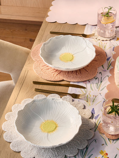Next Hvite Blomster Pastaskåler Steintøy Sett med 2 - Kjøp online på McGrocer
