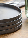 Stamford charcoal grey stoneware dinner plates set of four (British brand)