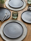 Stamford charcoal grey stoneware dinner plates set of four (British brand)