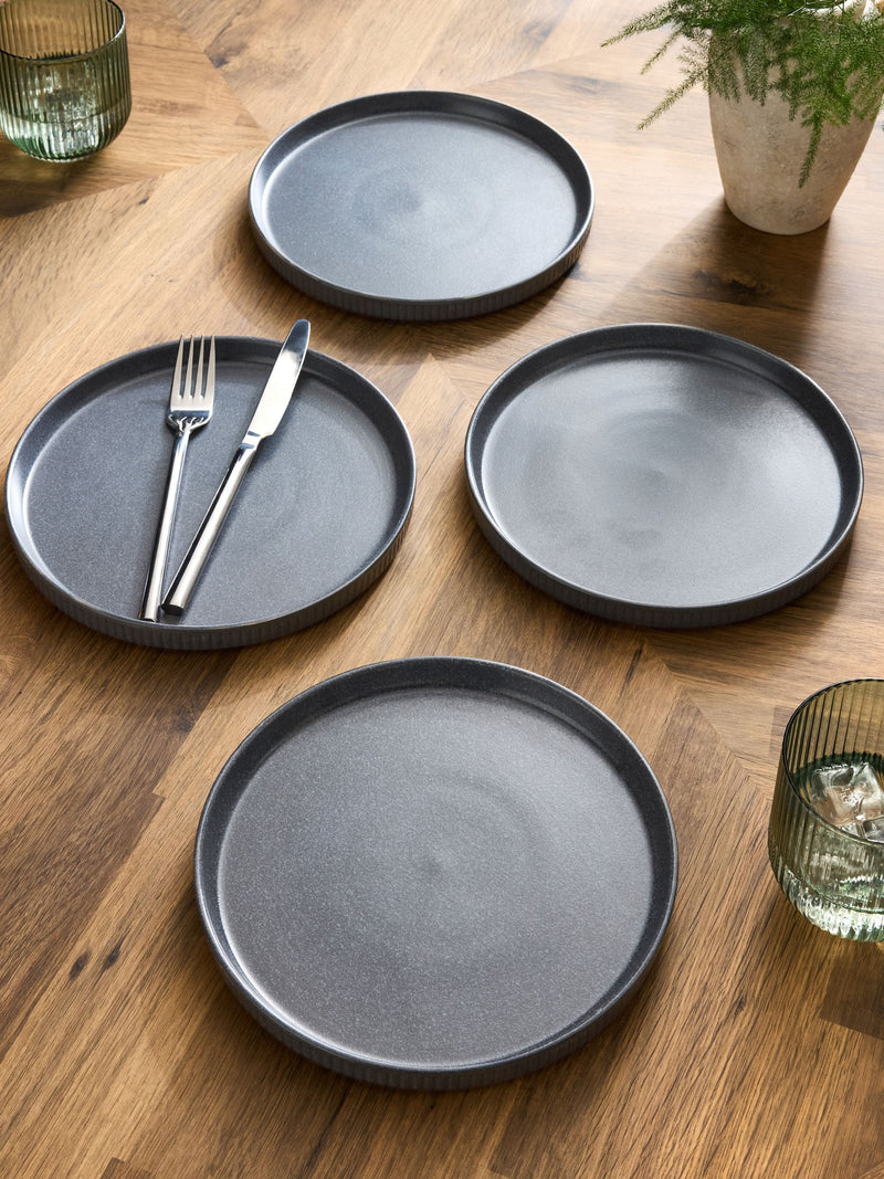 Stamford charcoal grey side plates set of 4 (British brand)