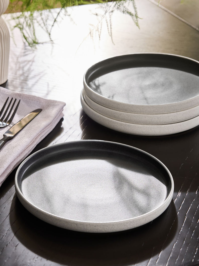 Otis black side plates set of 4 stoneware (British brand)
