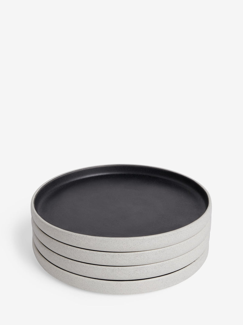 Otis black side plates set of 4 stoneware (British brand)