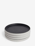 Otis black side plates set of 4 stoneware (British brand)