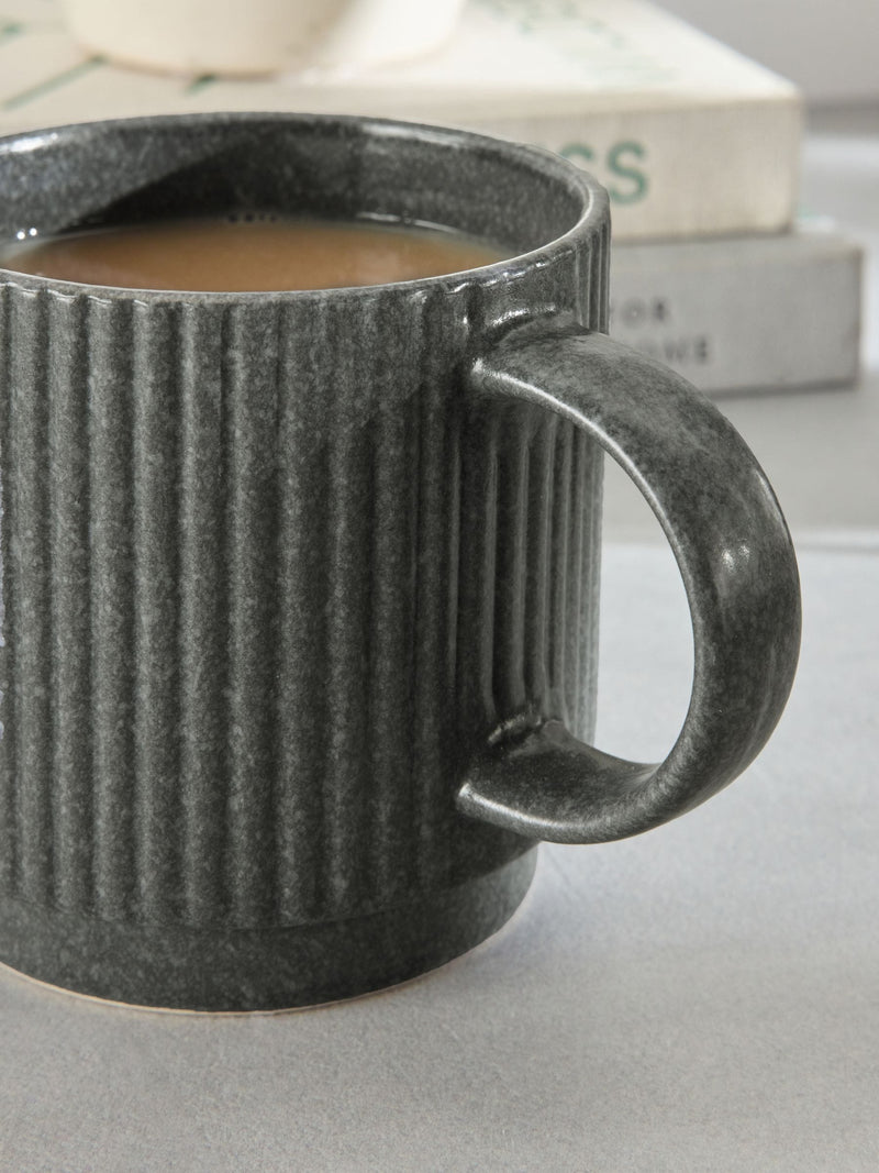 Stamford charcoal grey stacking mugs set of 4 (British brand)