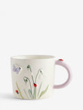 Purple floral wildlife stoneware mug, imported from the UK