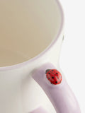 Purple floral wildlife stoneware mug, imported from the UK