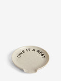 Grey slogan spoon rest stoneware kitchen accessory 14cm x 13.5cm x 2cm, UK version