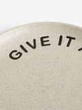 Grey slogan spoon rest stoneware kitchen accessory 14cm x 13.5cm x 2cm, UK version