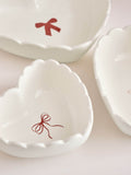 White heart shaped stacking nibble bowls set of 3 (British brand)