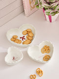 White heart shaped stacking nibble bowls set of 3 (British brand)
