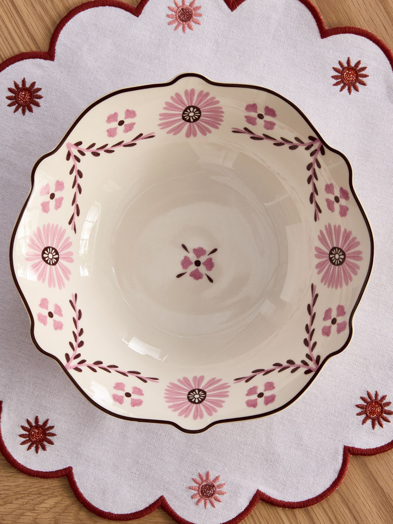 Nina Campbell pink primrose pasta bowls set of 4 - British product