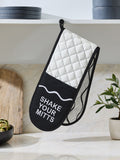 Black Slogan Oven Gloves set - British product