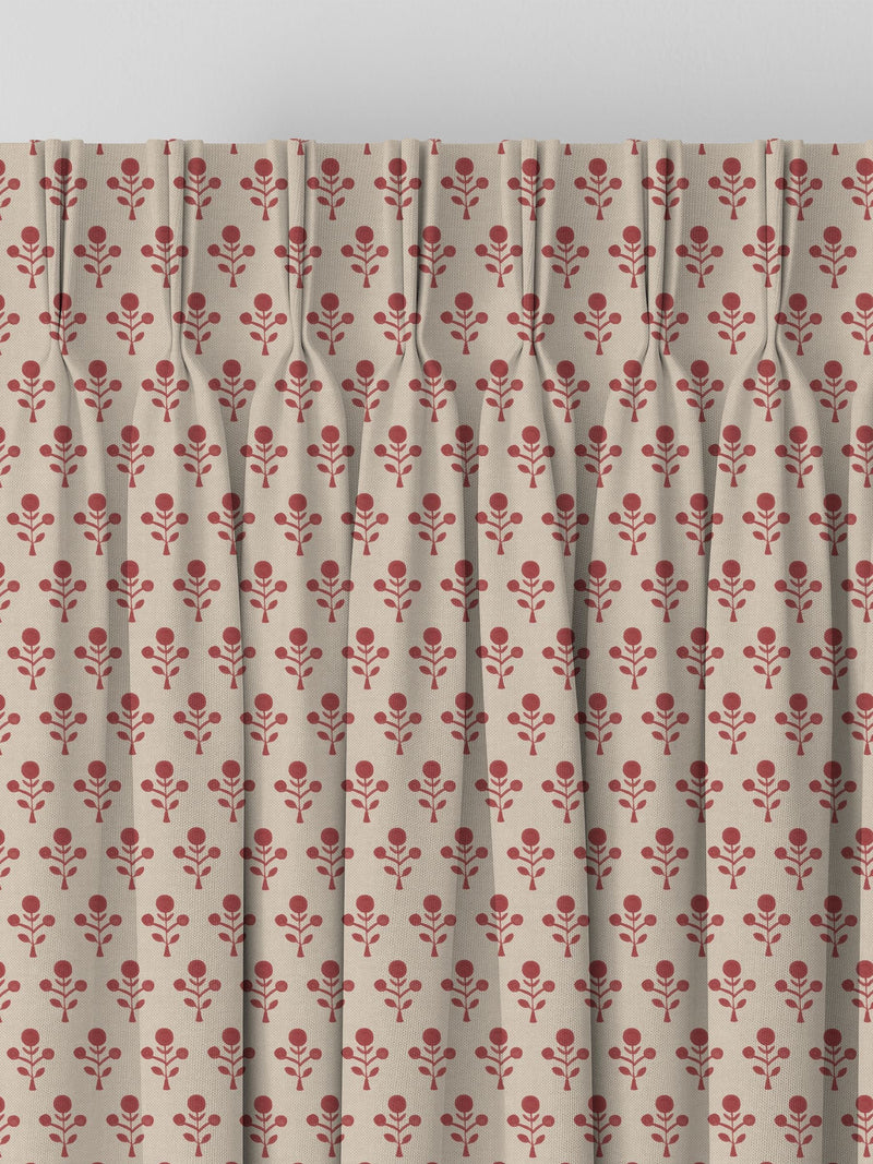 Emily Bond Swiss Red Hawthorn made to measure curtains (British brand)