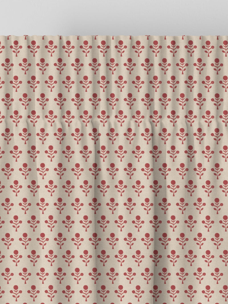 Emily Bond Swiss Red Hawthorn made to measure curtains (British brand)