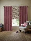 Emily Bond Wild Thyme burgundy red curtains, imported from the UK