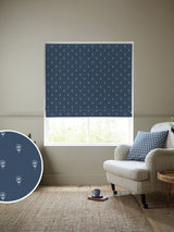 Next Emily Bond Indigo Blue Wild Thyme 100% Cotton Roman Blind- Buy online at McGrocer