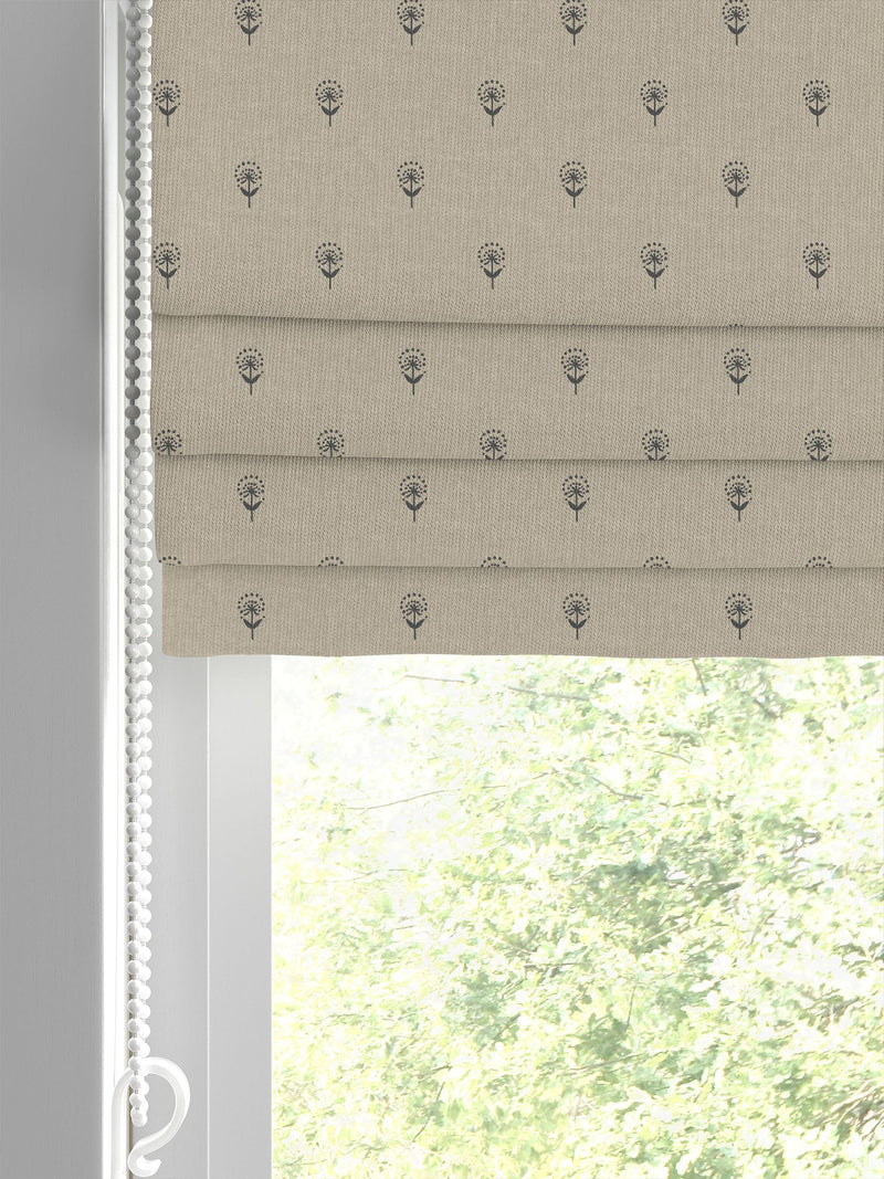 Emily Bond roman blind Charcoal Grey Wild Thyme - British product