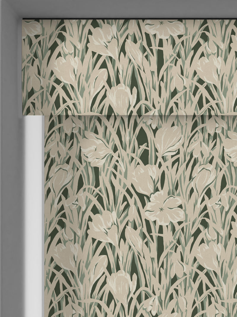 Emily Bond roller blind in Green Crocus made to measure - British product