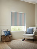 Emily Bond blue Cornish Stripe roller blind (British brand)