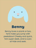 JoJo Maman Bébé Benny Blue Bunny soft toy 20cm, UK version
