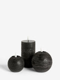 Black real wax LED candles set of three, 15cm height (British brand)