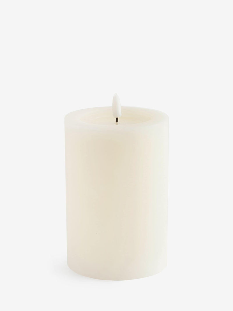 Ivory Large LED Pillar Candle 15cm, UK version